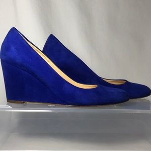 Blue Suede Wedges